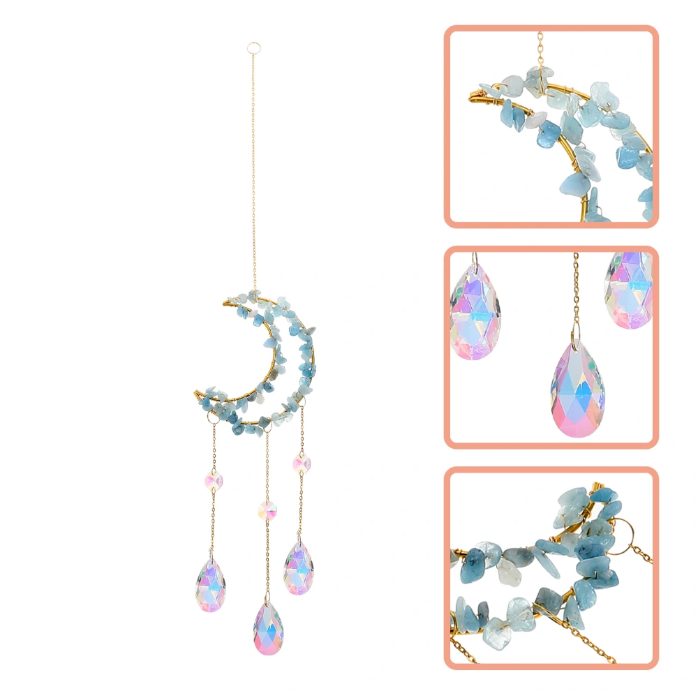 Artificial Crystal Stone Hanging Moon Shape Pendant Ornament Artificial Crystal Pendant