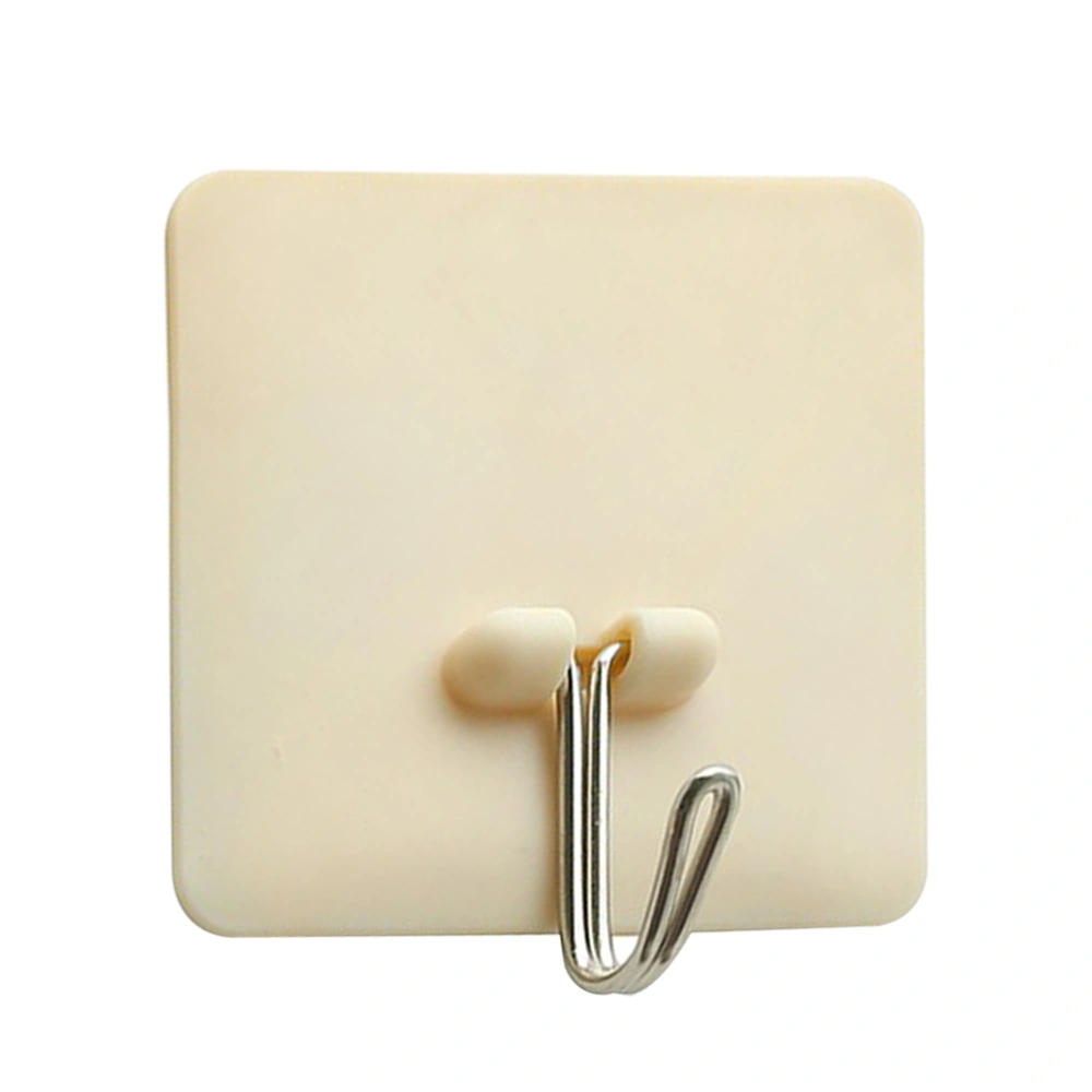 Strong Sticky Hooks Hangers Organizer Wall Hanging Self-adhesive Heavy Duty Hooks Decorative Hooks for Kitchen Bathroom (Beige)