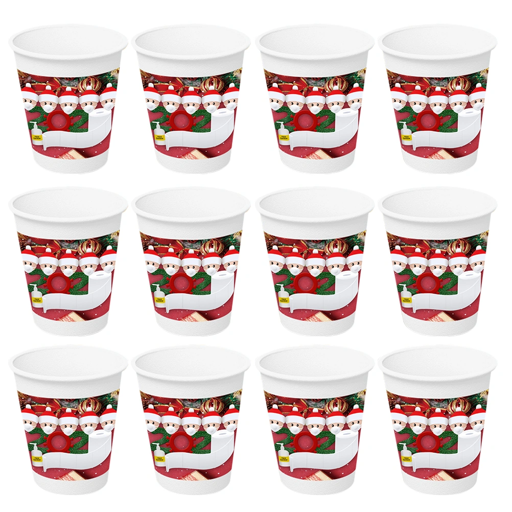 20PCS Disposable Beverages Drinking Cup Water Juice Tea Paper Cup for Xmas
