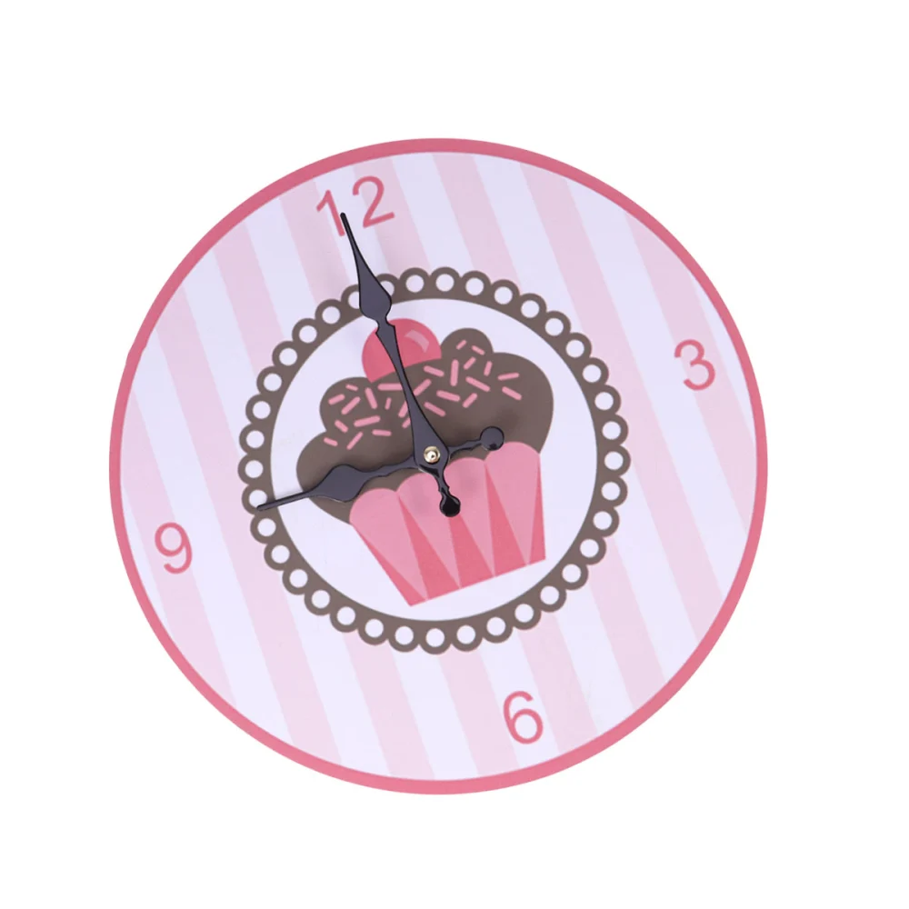 14 Inch Cake Design Clock Hangimh Clock Creative Hanging Clock for Home (Light Pink)