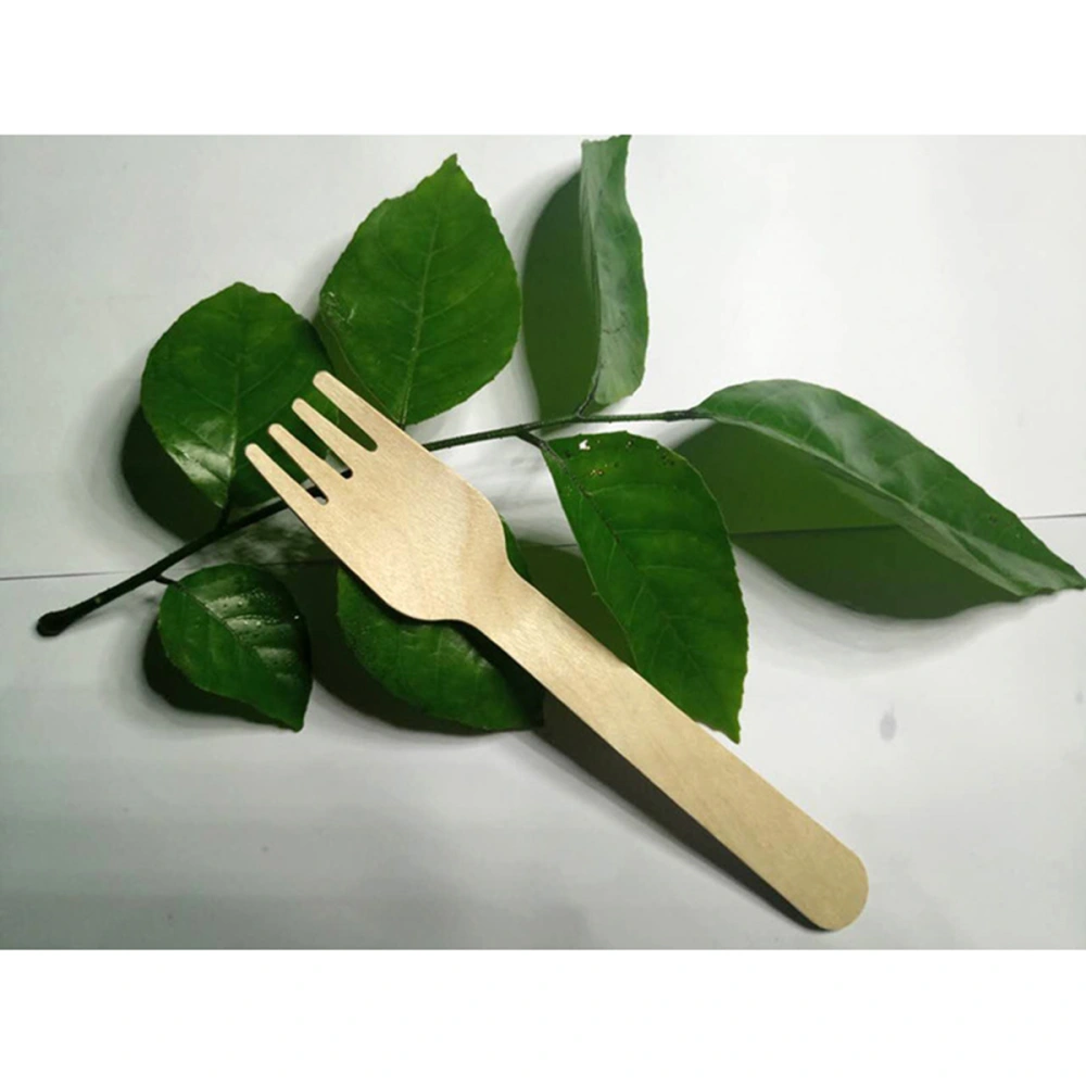 100pcs Wooden Forks Spoons Cutters Set Disposable Wood Cutlery Utensils Tableware for Dinner Barbecue (30pcs Spoons 40pcs Forks 30pcs Cutters)