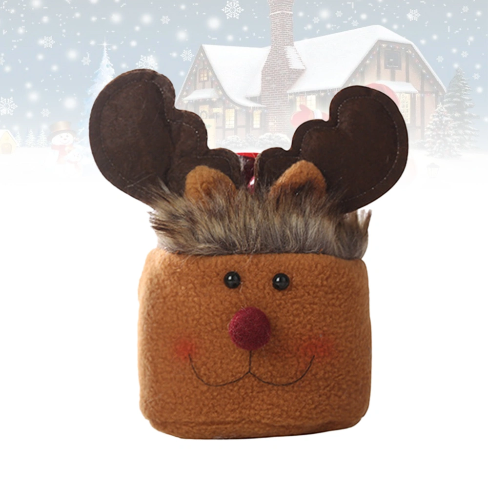 Adorable Elk Design Apple Storage Bag Christmas Candy Pouch Portable Gift Pouch Premium Fabric Decorative Bag Christmas Party Supplies