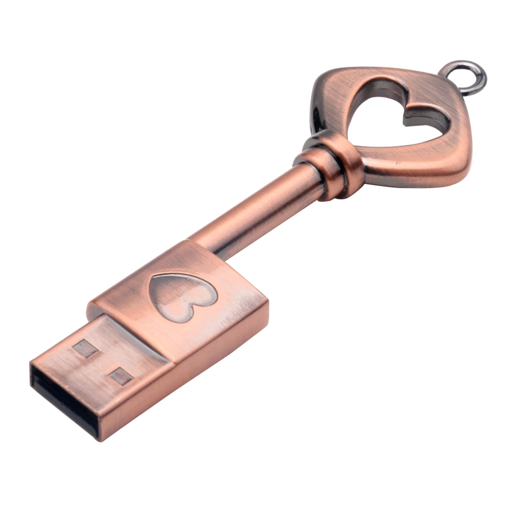 Vintage Heart Key 16GB USB 2.0 Flash Drive Metal Pen Drive Memory Stick Waterproof Flash Drive Thumb Drive For Computer Tablet PC Notebook Laptop