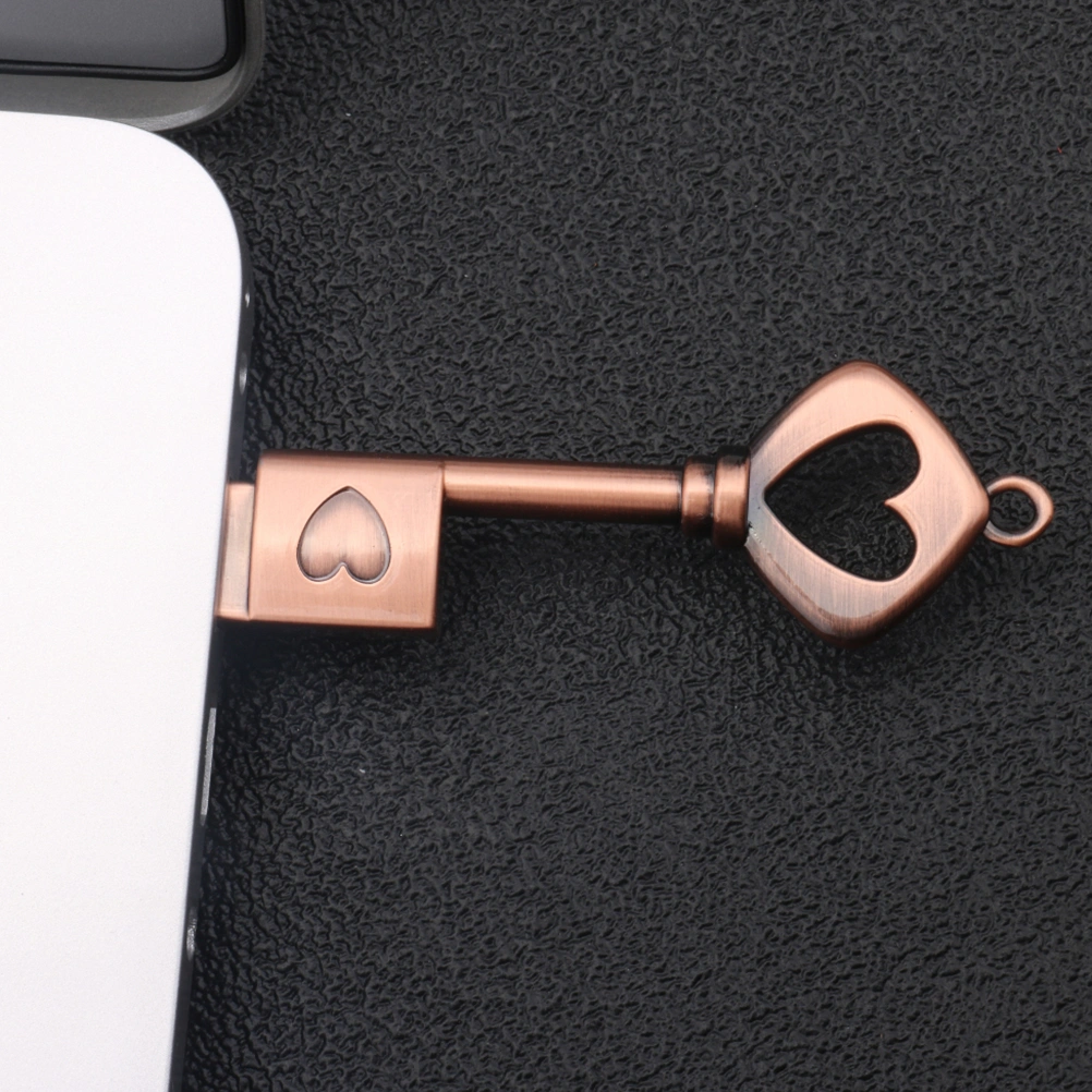 Vintage Heart Key 16GB USB 2.0 Flash Drive Metal Pen Drive Memory Stick Waterproof Flash Drive Thumb Drive For Computer Tablet PC Notebook Laptop
