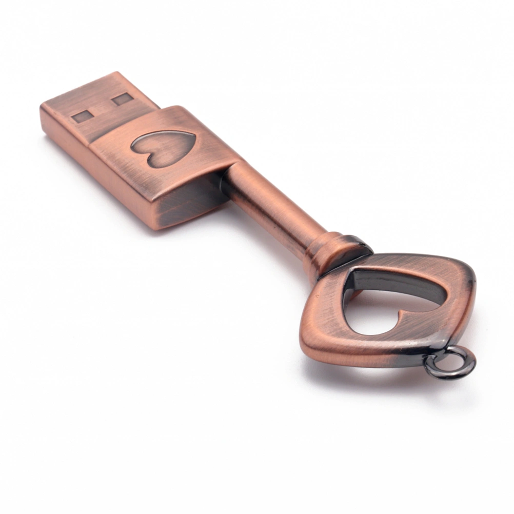 Vintage Heart Key 16GB USB 2.0 Flash Drive Metal Pen Drive Memory Stick Waterproof Flash Drive Thumb Drive For Computer Tablet PC Notebook Laptop