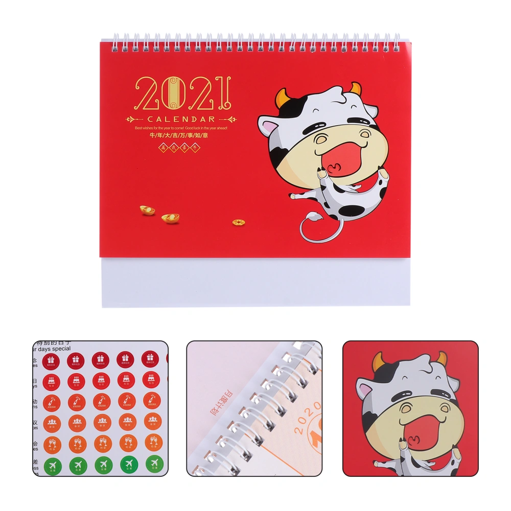 1pc The Year of Ox Desk Calendar 2021 Calendar Daily Schedule Planner Calendar