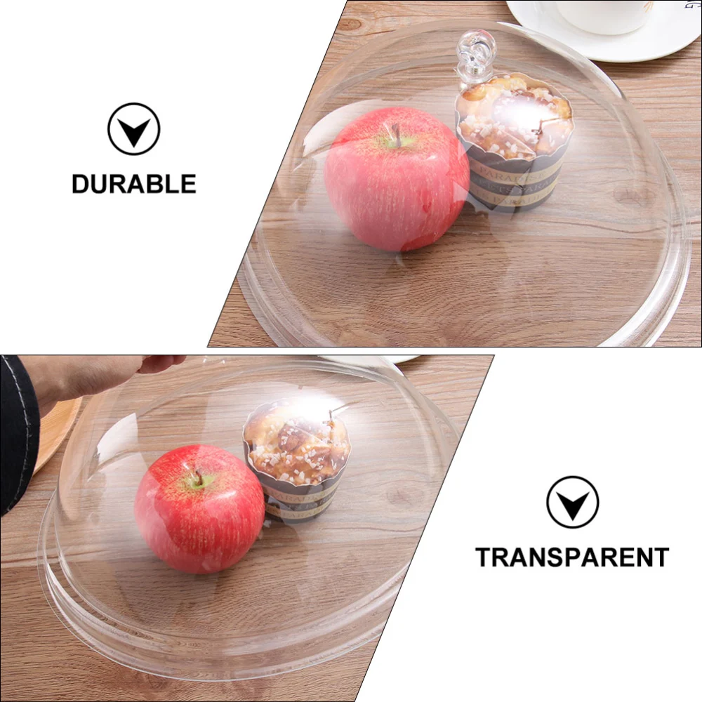 2Pcs Round Food Cover Acrylic Food Protector Dust-proof Cover Kitchen Supplies