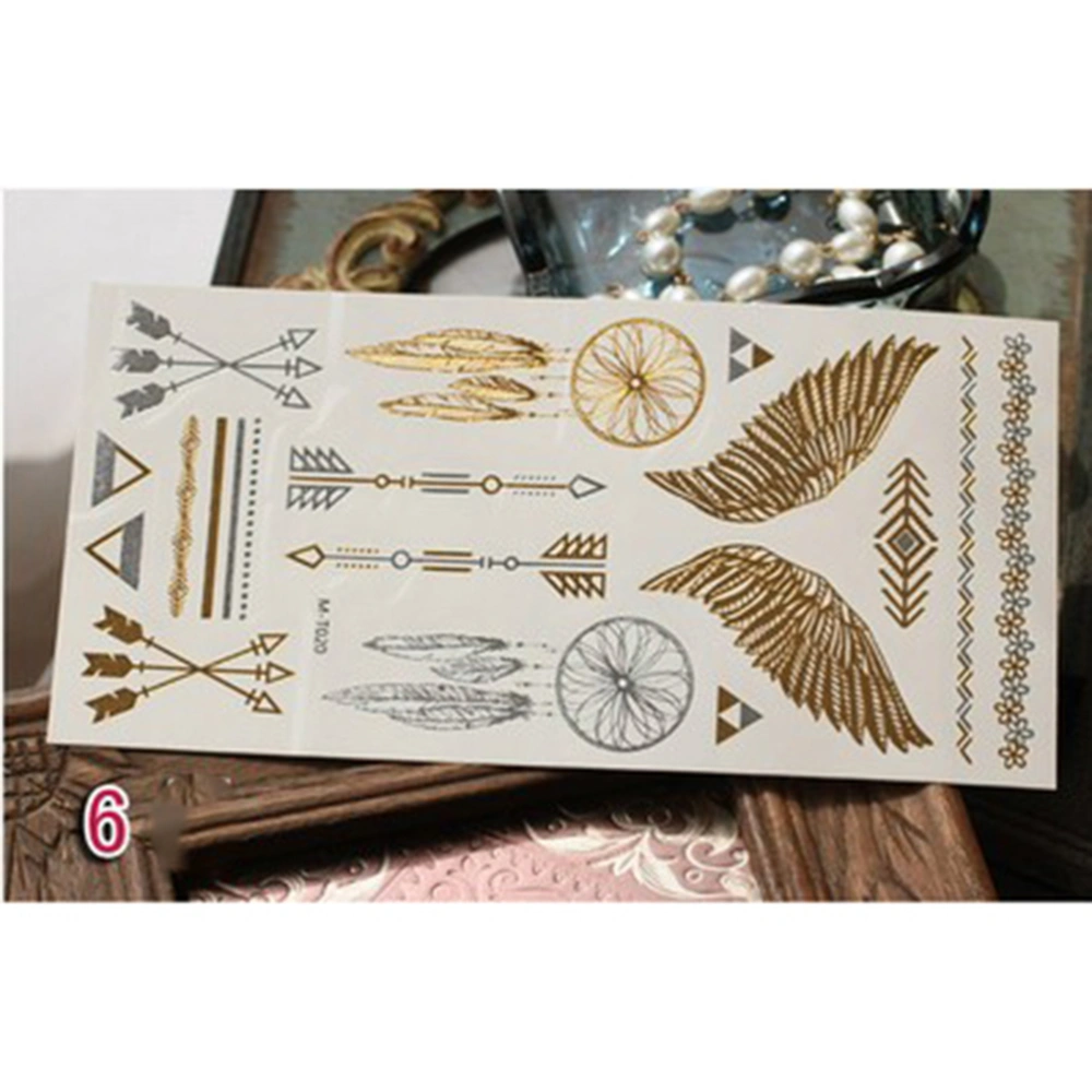 8pcs Creative Body Sticker Vintage Exquisite Paste Disposable Tattoos Decorative Sticker for Woman Mixed Style