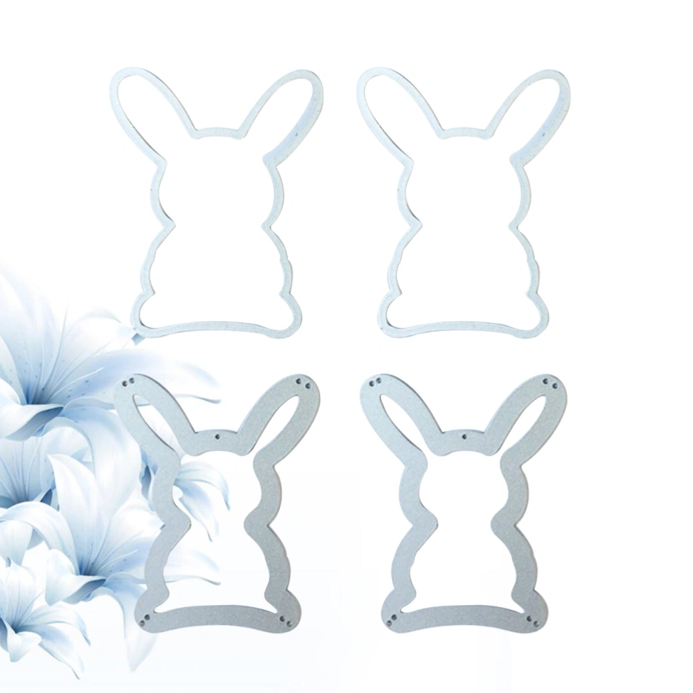 2 Set Carbon Steel Cutting Mould Simple Rabbit Cutting Die Cartoon Rabbit Cutting Mould Easter Paper Machine Etching Cutting Template Lovely Rabbit Cutting Die for Scrapbooking Album Greeting Cards Silver