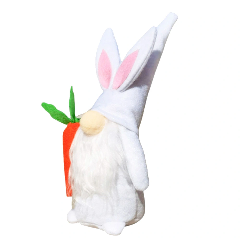 1 Pc Easter Elf Rabbit Gnome Doll Home Adornment Lovely Home Decor (White)