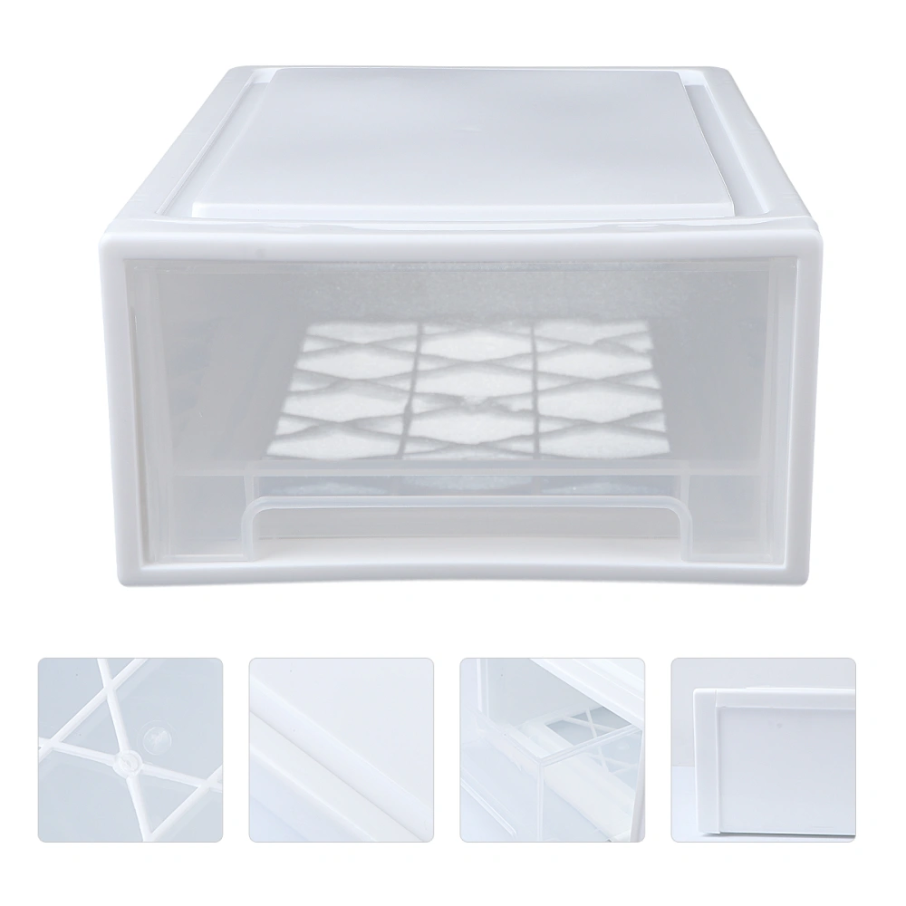 1 Pc Plastic Storage Box Underwear Container Drawer Style Storage Case (White)