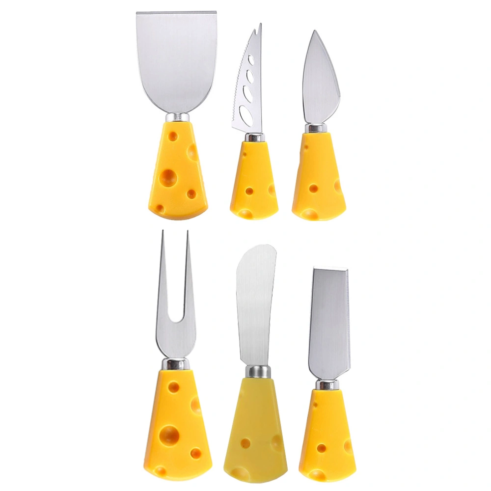 1 set of Household Cheese Cutter Stainless Steel Cheese Knife Fork Kitchen Supply