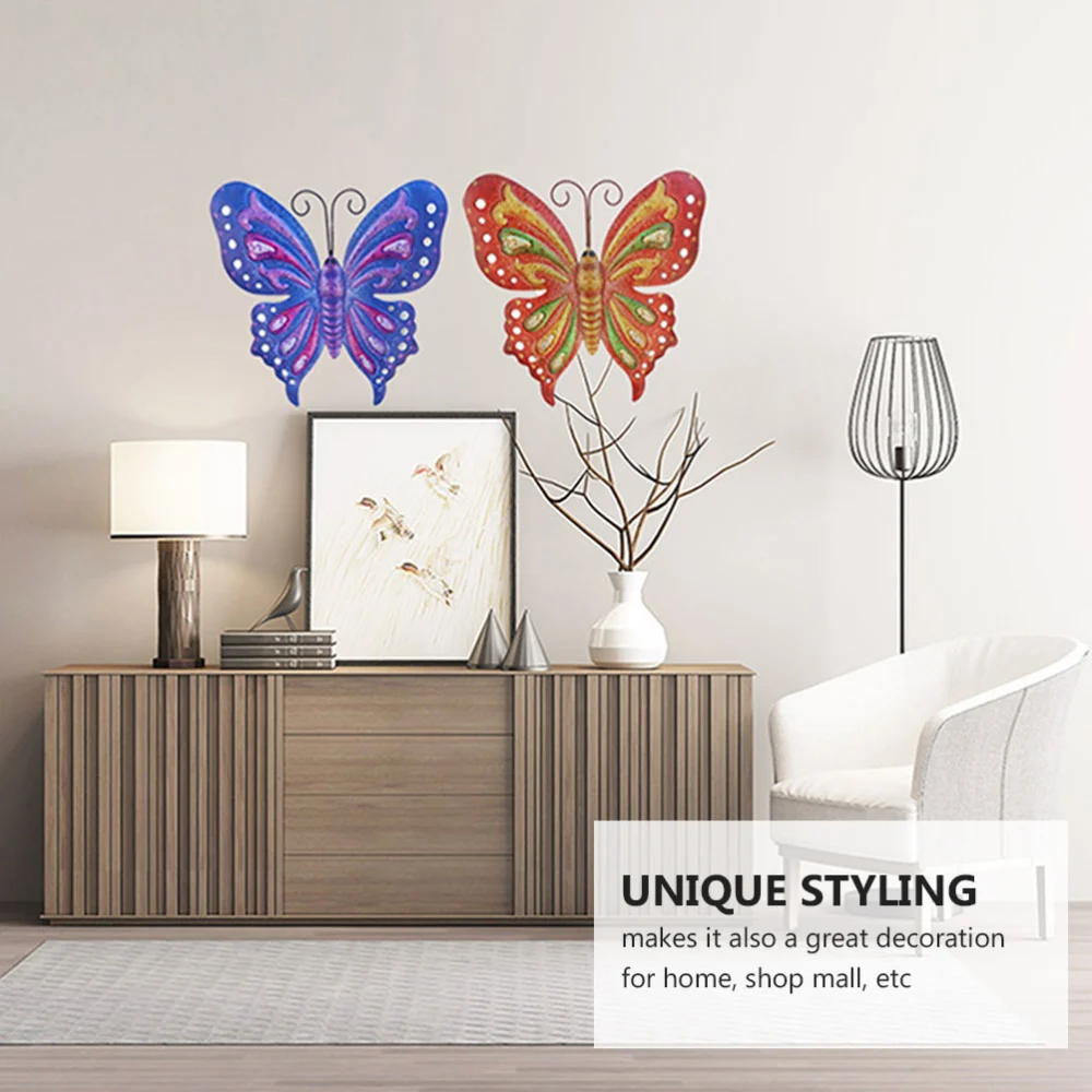 2Pcs Butterflies Pendant Hanging Ornament Bedroom Living Room Wall Pendant