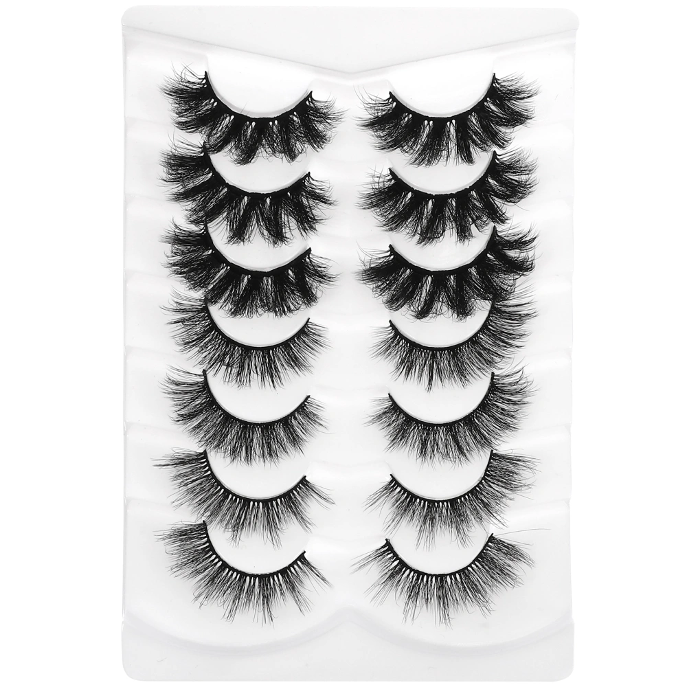 7 Pairs of False Eyelashes Makeup Eyelashes Fluffy Eyelashes Extensions for Women Girls