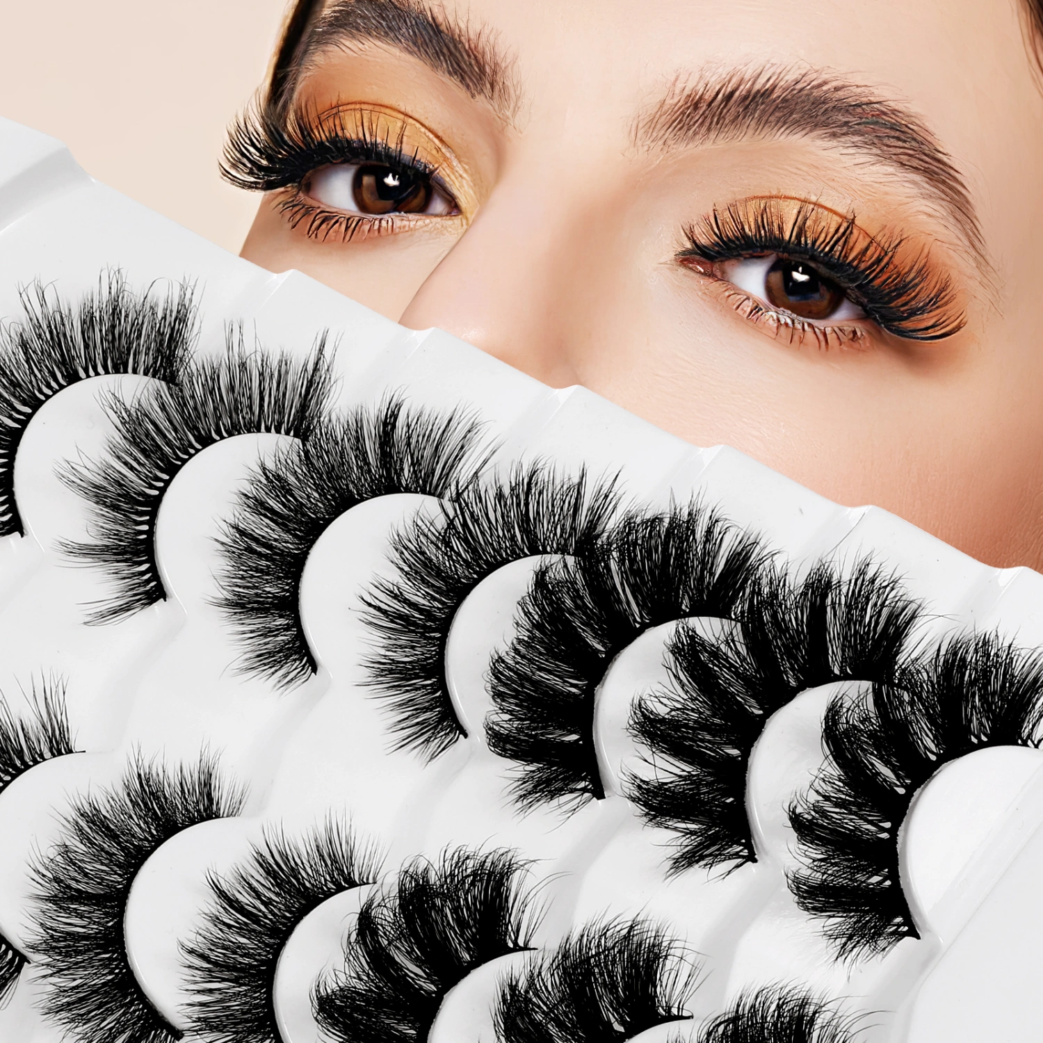 7 Pairs of False Eyelashes Makeup Eyelashes Fluffy Eyelashes Extensions for Women Girls