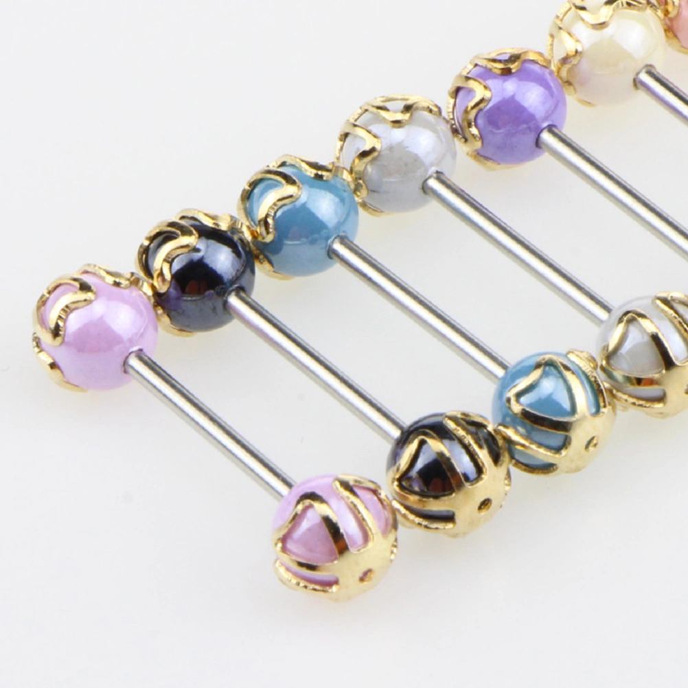 12pcs Acrylic Tongue Rings Stud Bars Hypoallergenic Surgical Steel Tongue Body Piercing Jewelry Set(Mixed Color)