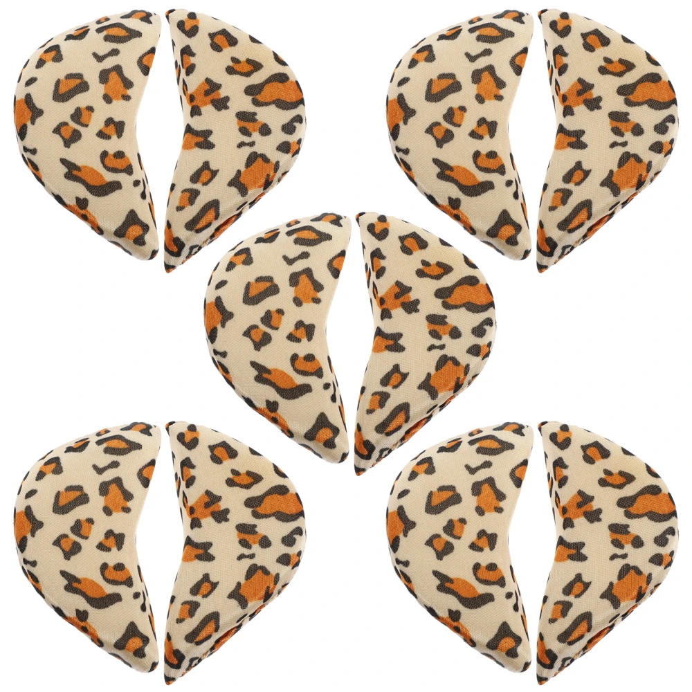 5 Pairs of Forefoot Sole Pads High-Heel Foot Brace Thicken Shoe Inserts Cushion Half Insoles (Leopard Pattern)