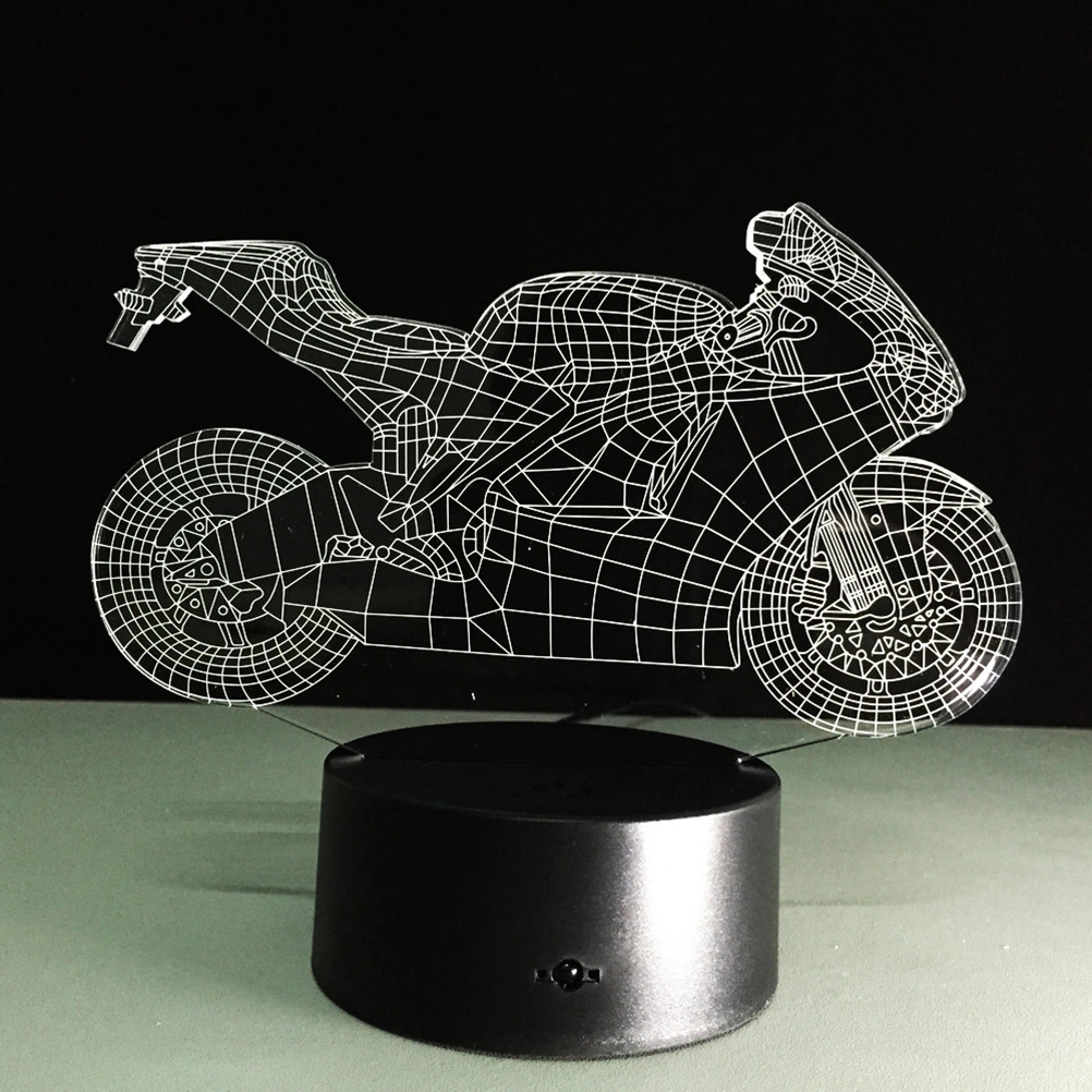 3D Lamp Visual Light Effect Touch Switch Colors Changing Night Light (Motorcycle)