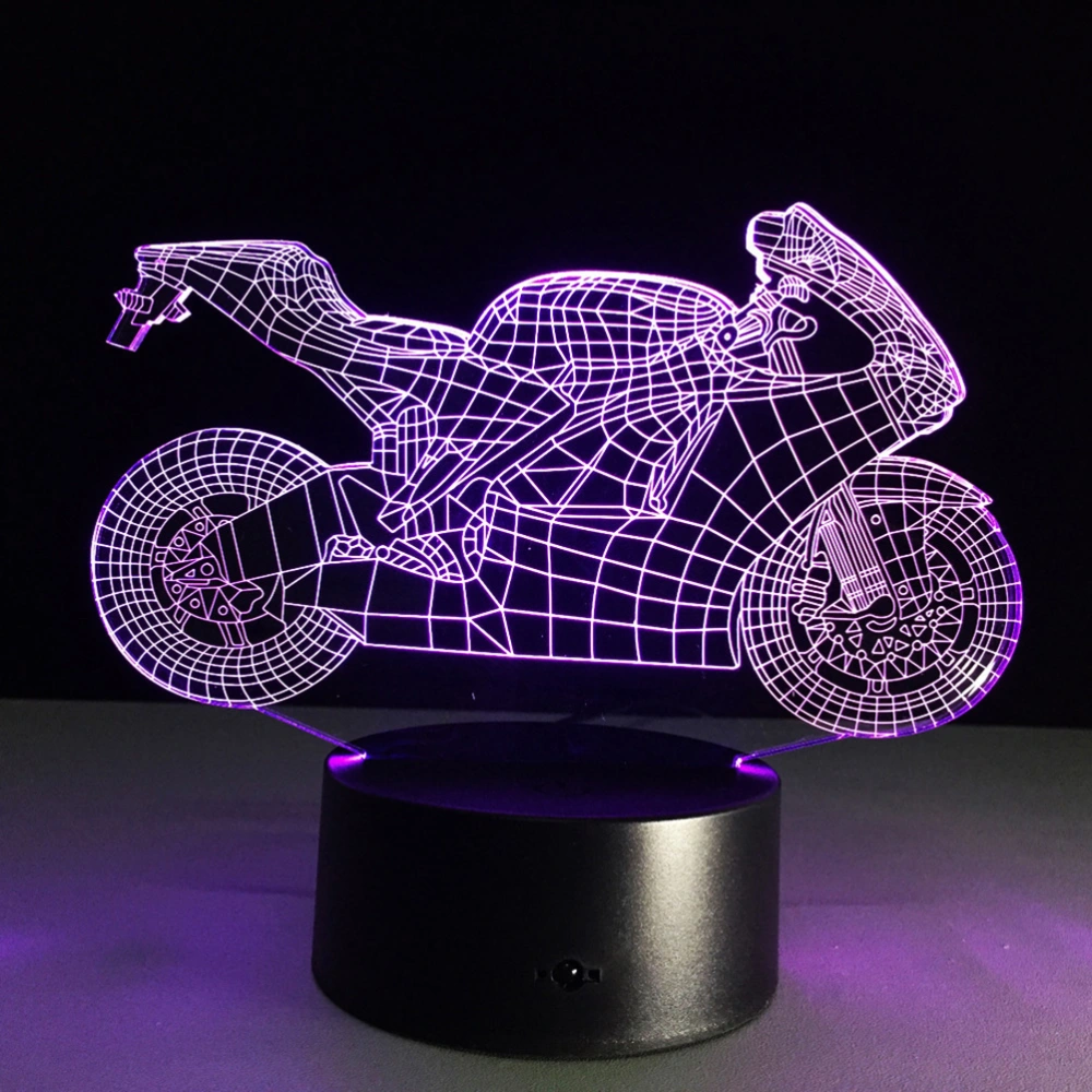 3D Lamp Visual Light Effect Touch Switch Colors Changing Night Light (Motorcycle)