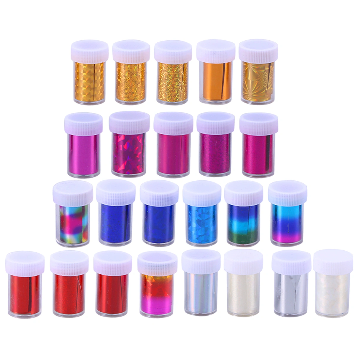 24PCS Gradient Starry Nail Foil Paper Nail Transfer Stickers Manicure Accessories Nail Art Decorations (Mixed Multicolor)