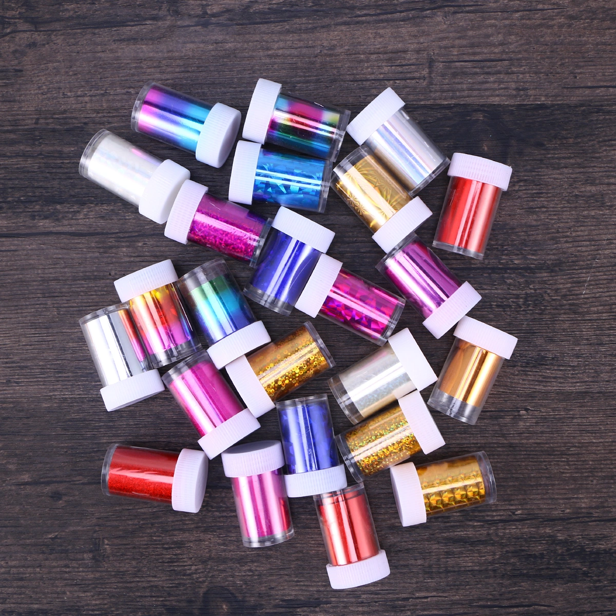 24PCS Gradient Starry Nail Foil Paper Nail Transfer Stickers Manicure Accessories Nail Art Decorations (Mixed Multicolor)