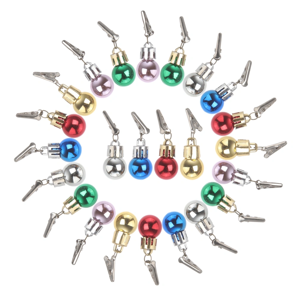 24pcs Christmas Beard Bell Clip Men Beard Decoration Colorful Hair Baubles Santa Beard Hair Ornaments (Mixed Color)