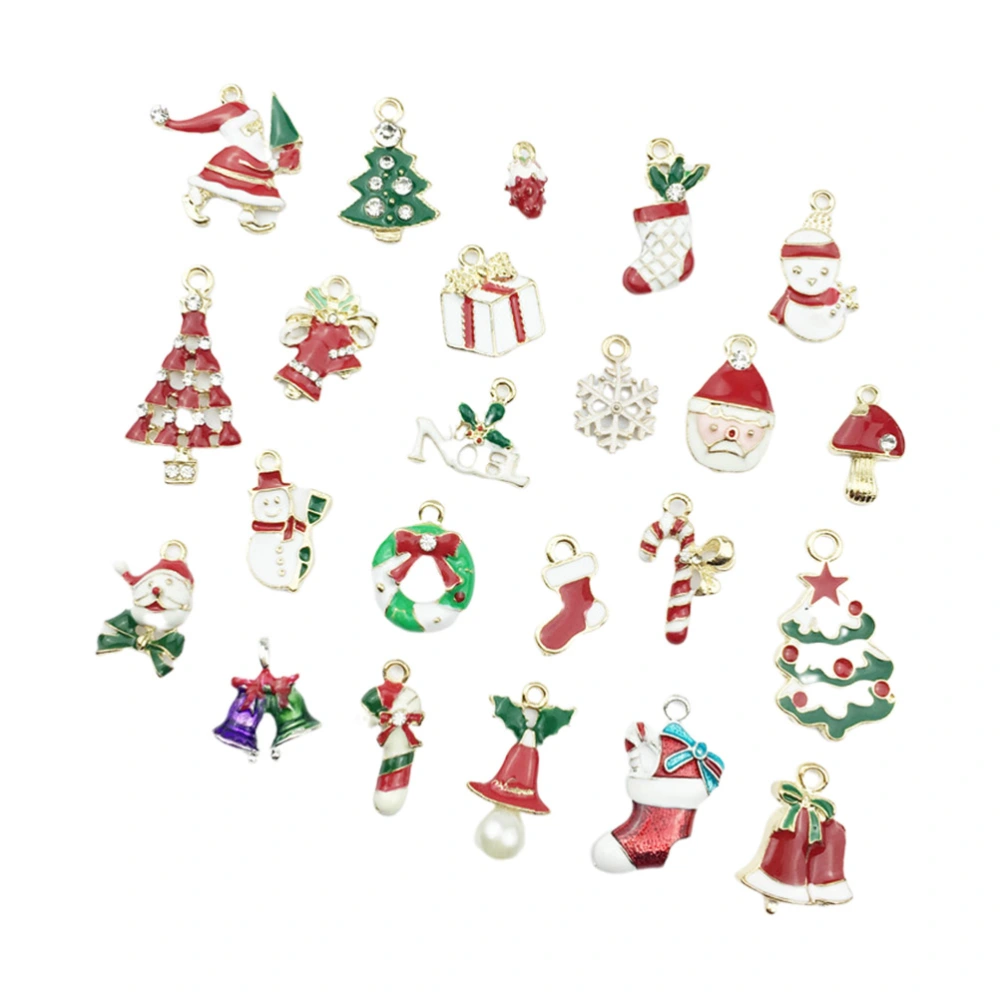 23 Pcs Christmas Party Pendant Charms Dripping Oil Hanging Pendant Women Girls Hanging Ornament