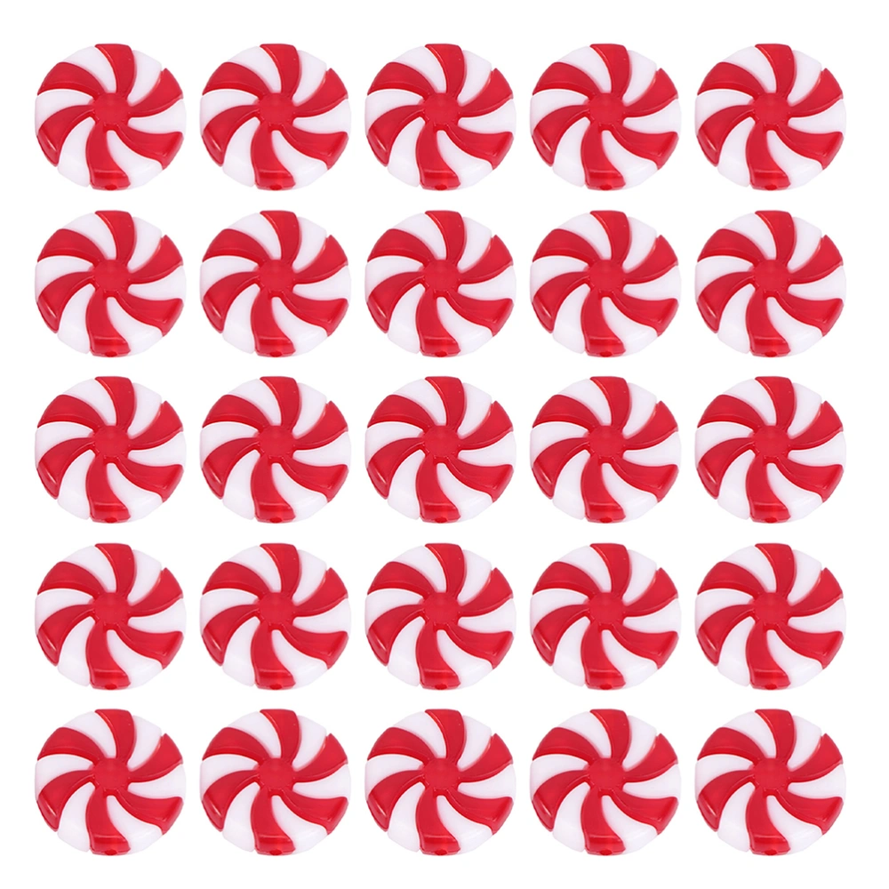 25Pcs Christmas Candy Decors Xmas Red and White Candy Ornaments Party Supplies