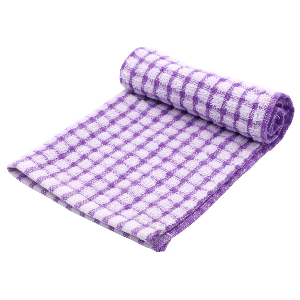 40x27CM Premium Cotton Dish Cloth High Duty Absorbent Kitchen Towel Tea Towel - Purple