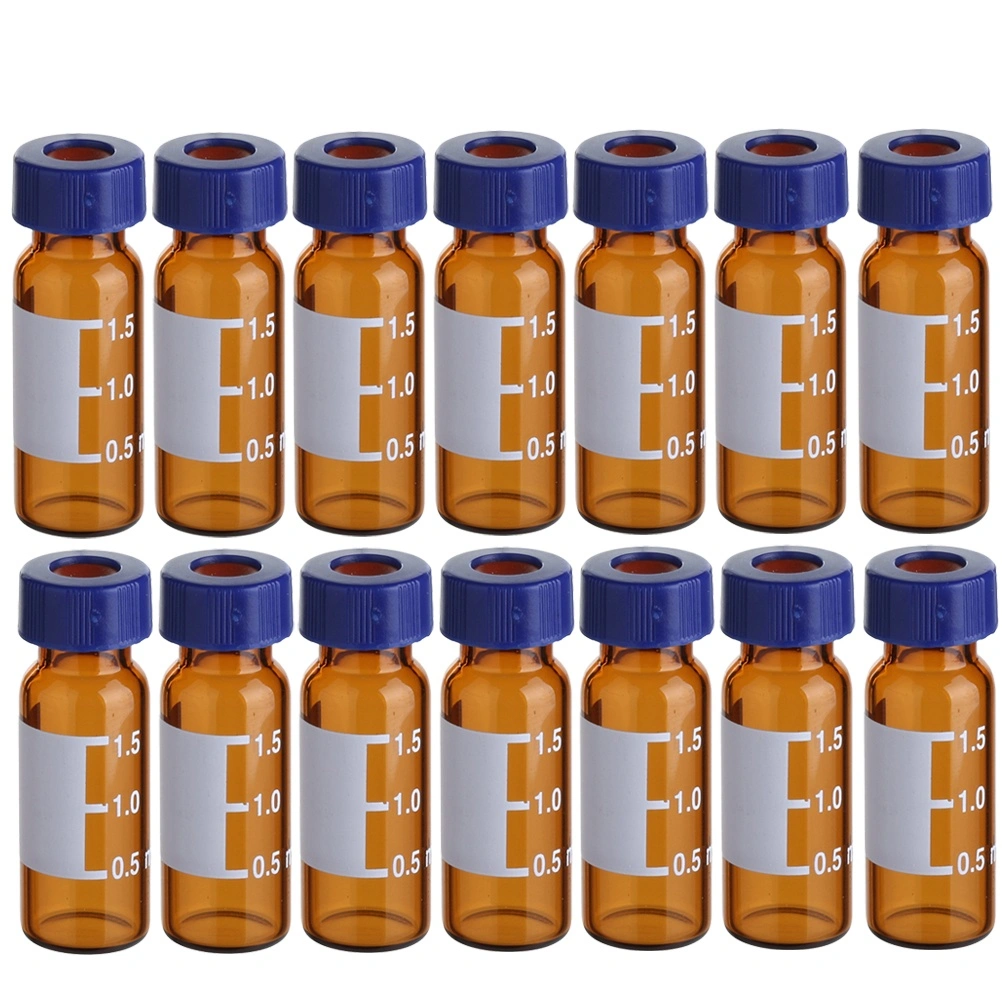 100PCS Liquid Sampling Vials Sample Glass Bottles Amber Screwcap Storage Bottles Chromatography Vials