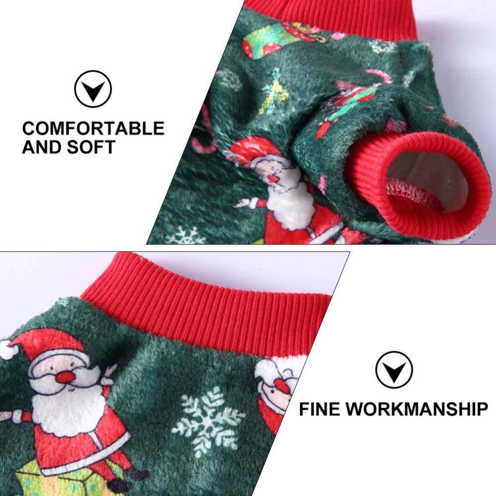 1pc Christmas Pet Clothes Four-legged Fleece Clothes Christmas Dog Clothes