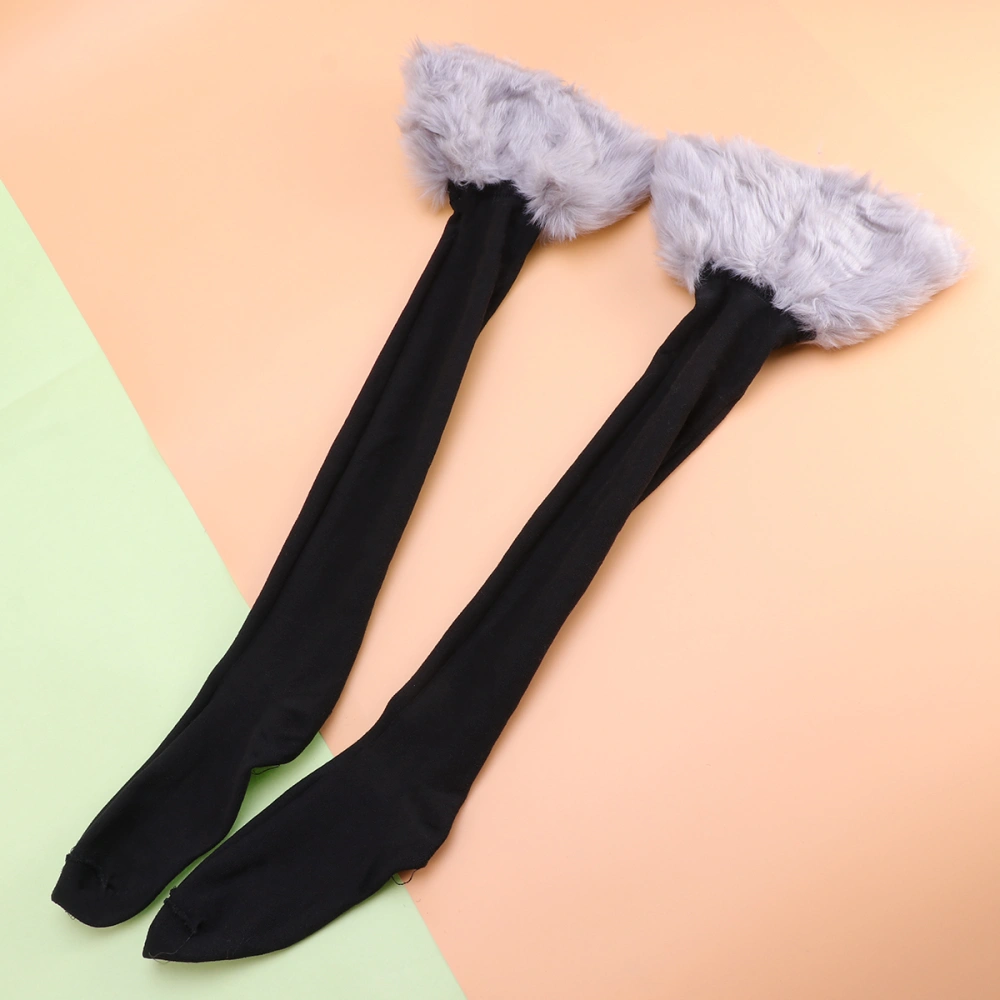 Pair of Women Snow Socks Leg Warmer Stocking Fur Cover Cuff Boot Socks (Random Color)