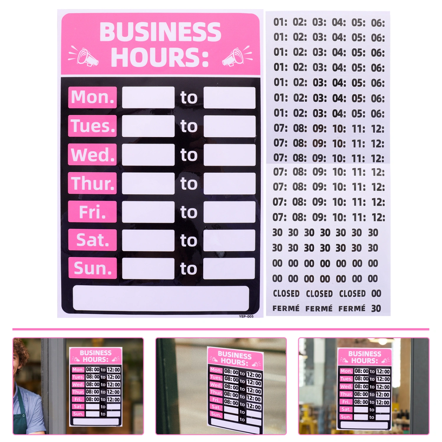 2pcs Business Sticking Closed Open Sign Open Closed Sign For Store Restaurant Bar