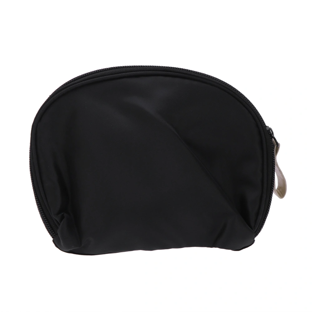 Shell Shape Cosmetic Pouch Small Simple Makeup Storage Bag for Home Travel Holiday (Black)