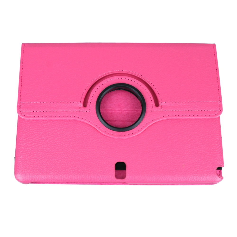 360-degree Rotating Stand PU Case Cover for Galaxy Note 10.1 2014 Edition P600/P601/P605 (Rosy)