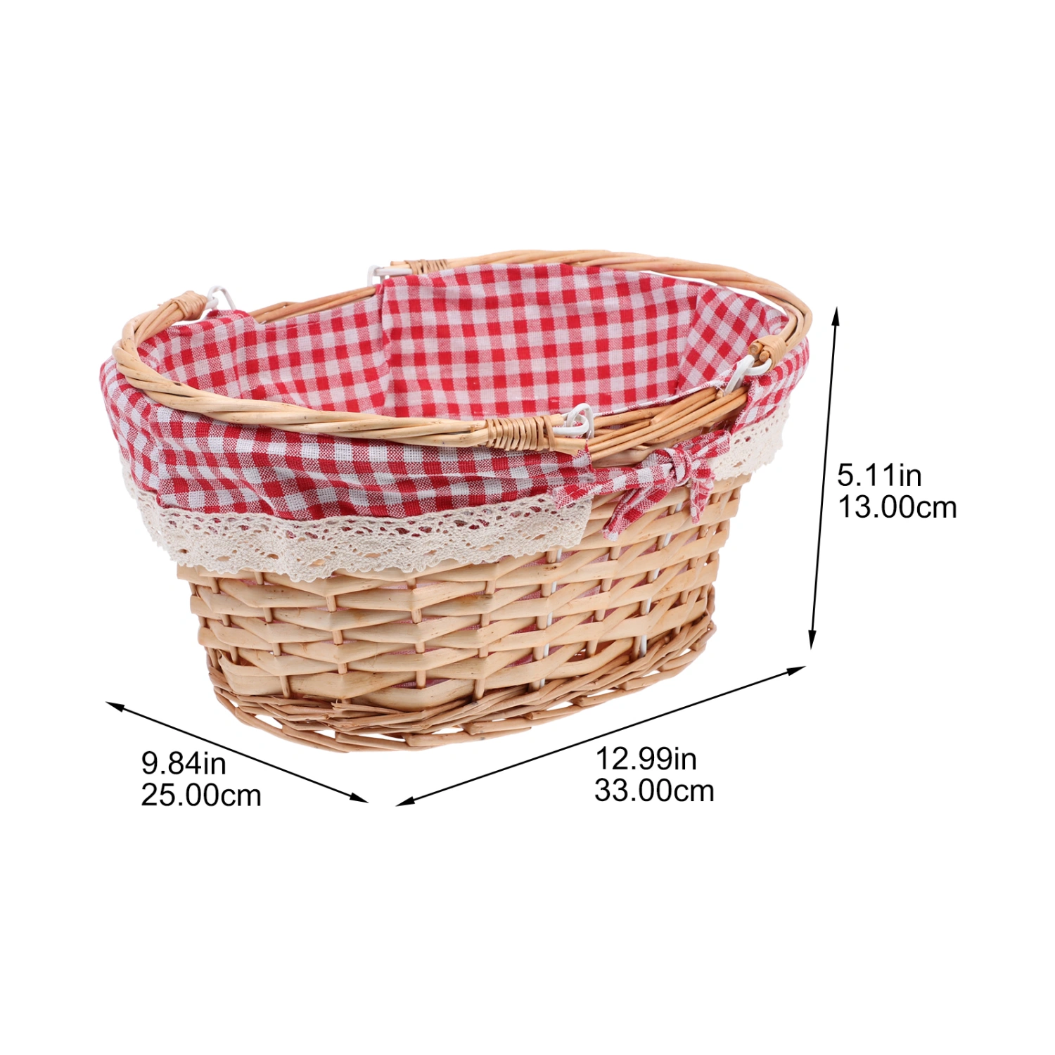 Woven Picnic Basket Decorative Basket Outdoor Picking Basket Sundry Organize Basket