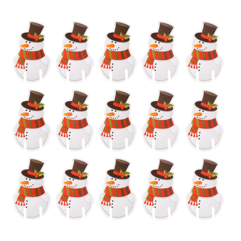 100pcs Snowman Shape Wine Glass Marker Decorative Cards Christmas Party Drinking Cup Identifier Wine Glasses Sign for Party