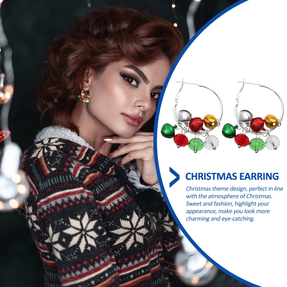 8 Pairs Christmas Dangle Earrings Xmas Tree Bell Tassel Earrings for Women