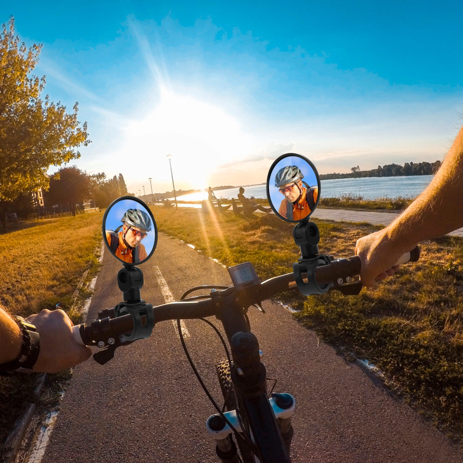 2pcs Cycling Bike Mirrors Handlebar Safety Rear View Mirrors Bike Accessory