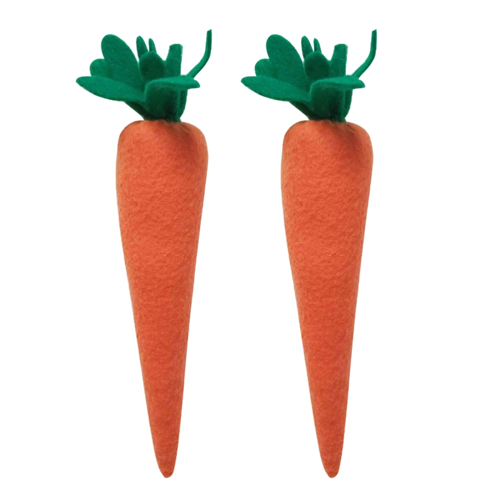 2pcs Artificial Cloth Carrot Adornments Decorative Simulation Carrot Easter Party Ornaments