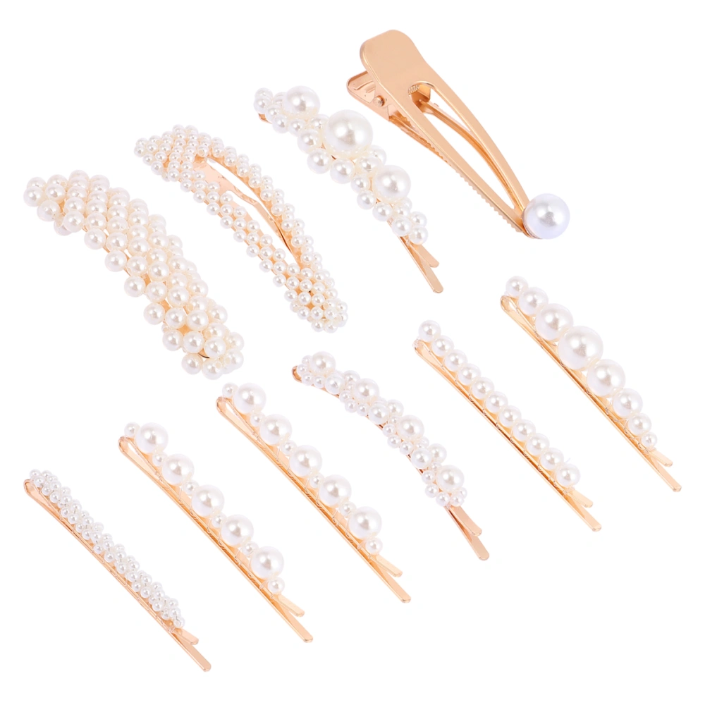 10pcs Pearl Hair Clip Fashion Girls Women Hair Barrettes Chic Hair Creative Hair Accessories for Party Banquet