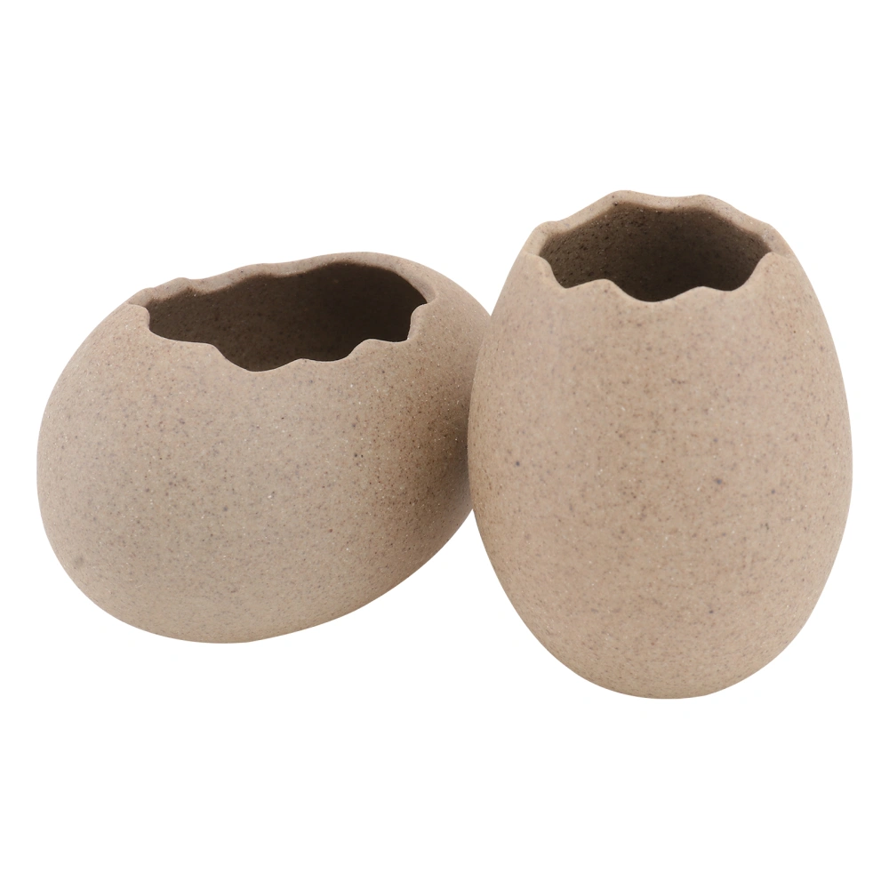 2Pcs Egg Shell Shaped Vase Simple Hydroponics Flower Vase Home Ornament