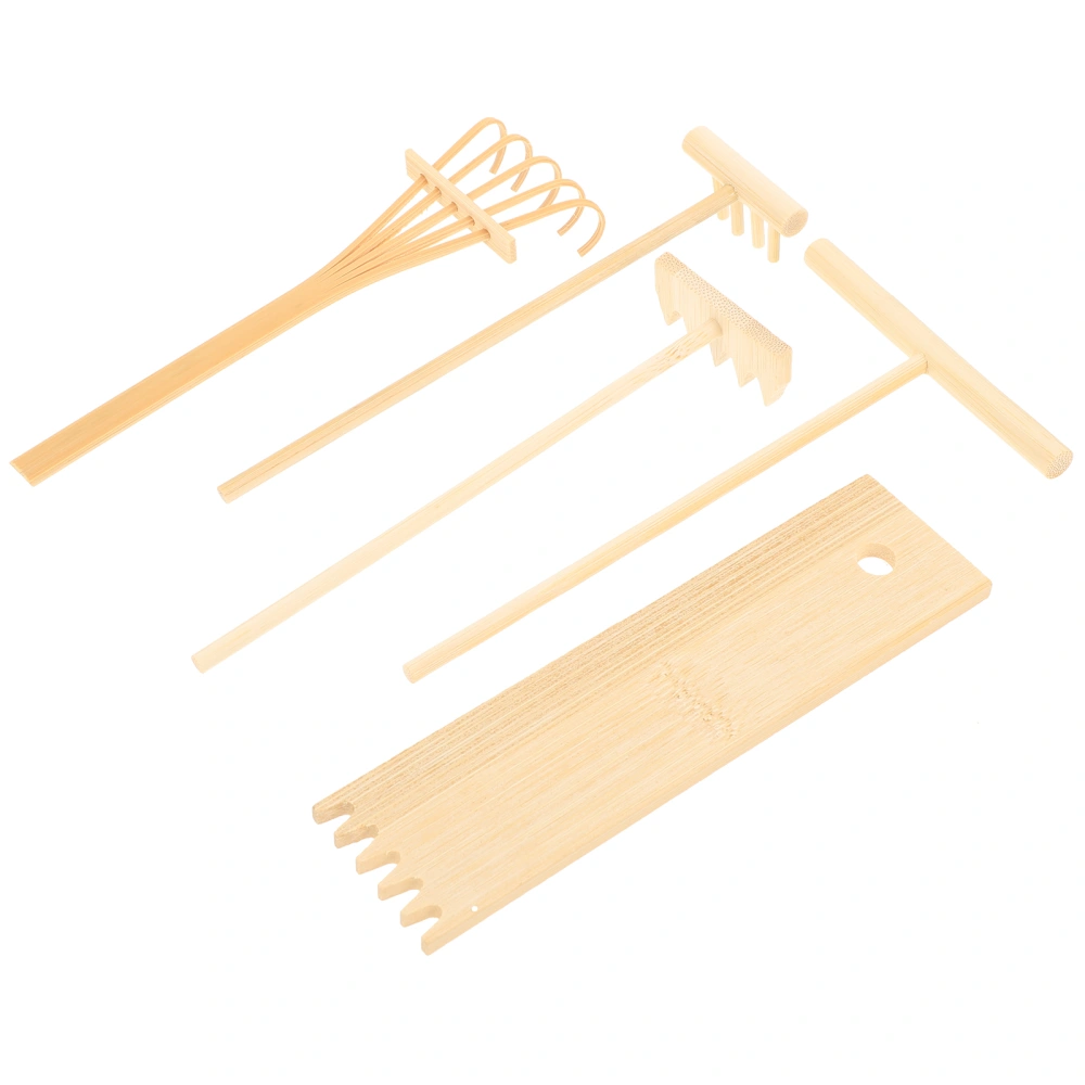 1 Set Bamboo Small Rakes Miniature Rakes Sand Table Crafts Adornments Tools