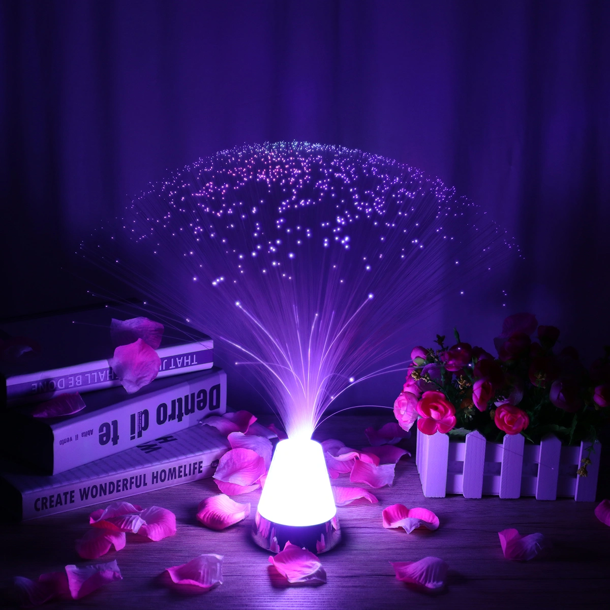 Ice Fiber Optic Mood Novelty Lamps Lighting Glacier Lite with Color-Changing Crystals Base (Type 1)