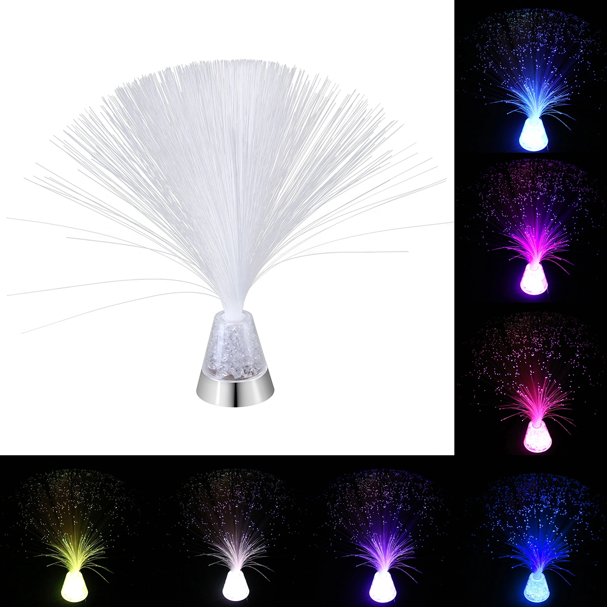 Ice Fiber Optic Mood Novelty Lamps Lighting Glacier Lite with Color-Changing Crystals Base (Type 1)