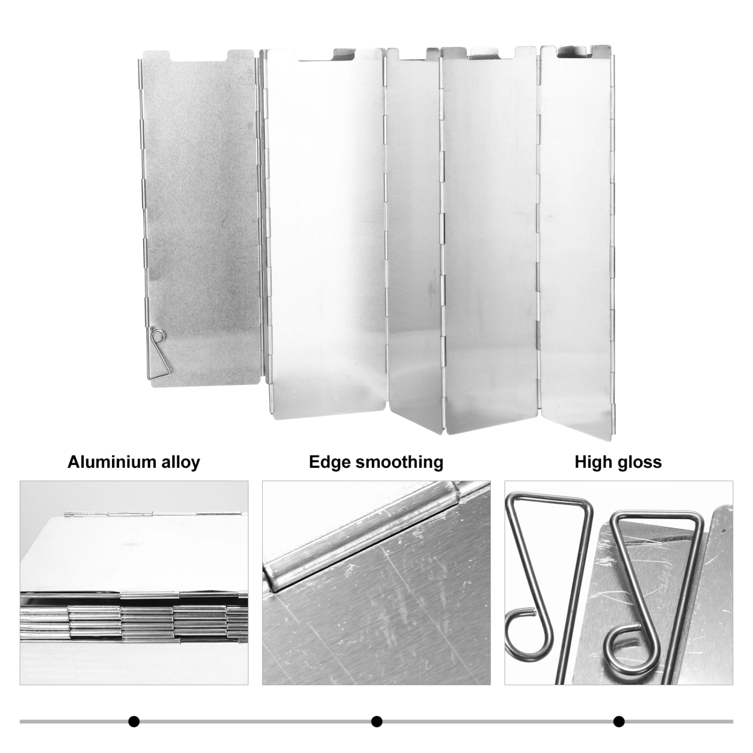 1Pc Thicken 10 Sheets Aluminum Alloy Windshield Folding Hearth Windshield Silver