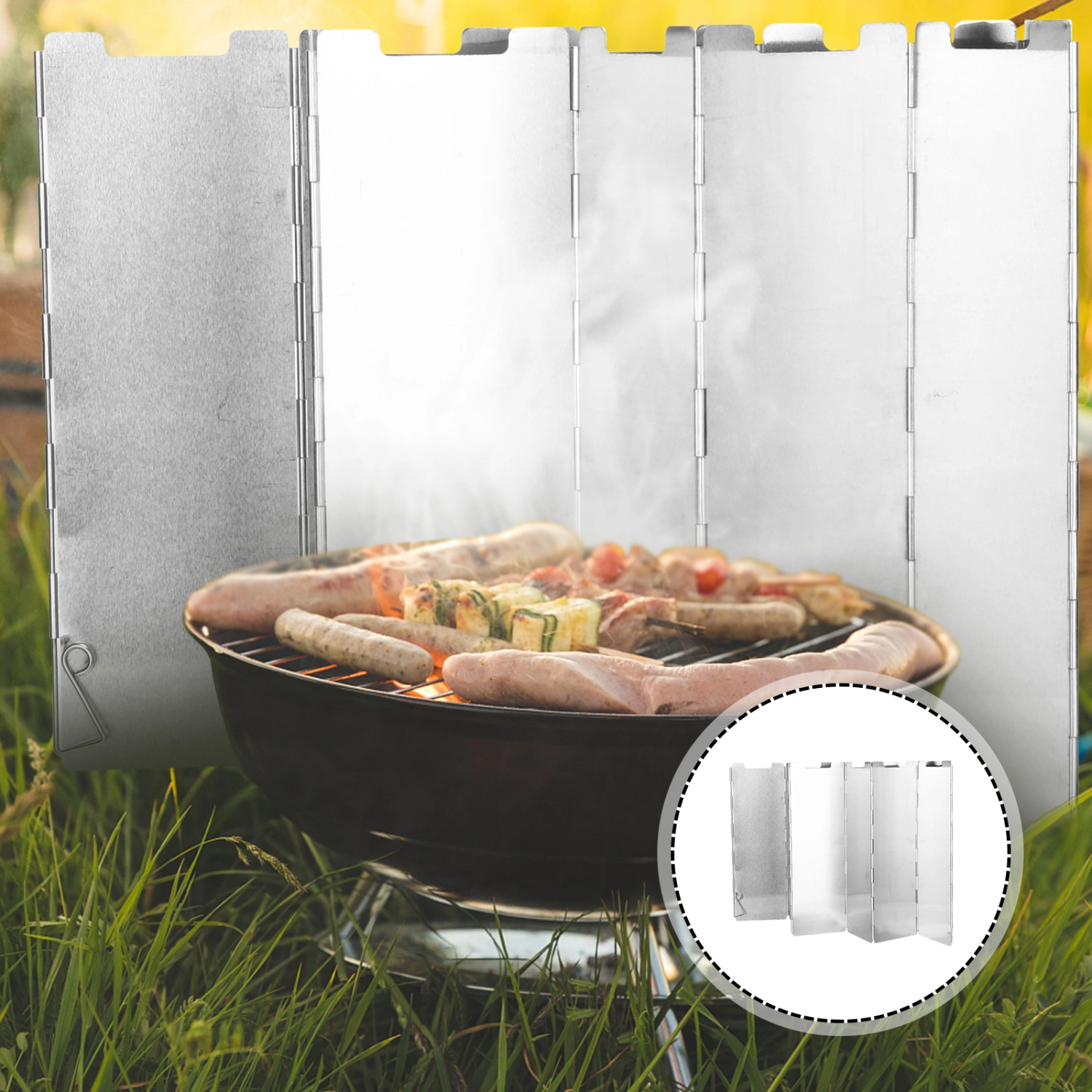1Pc Thicken 10 Sheets Aluminum Alloy Windshield Folding Hearth Windshield Silver