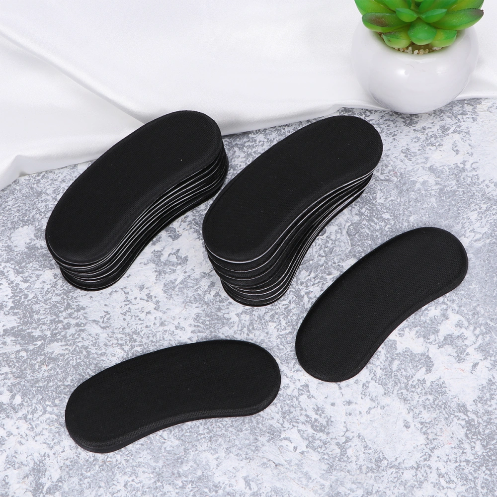 10 Pair Heel Grips Heel Liner Cushions Self Adhesive Sponge Heel Insole Cushions Pads Stickers (Black)