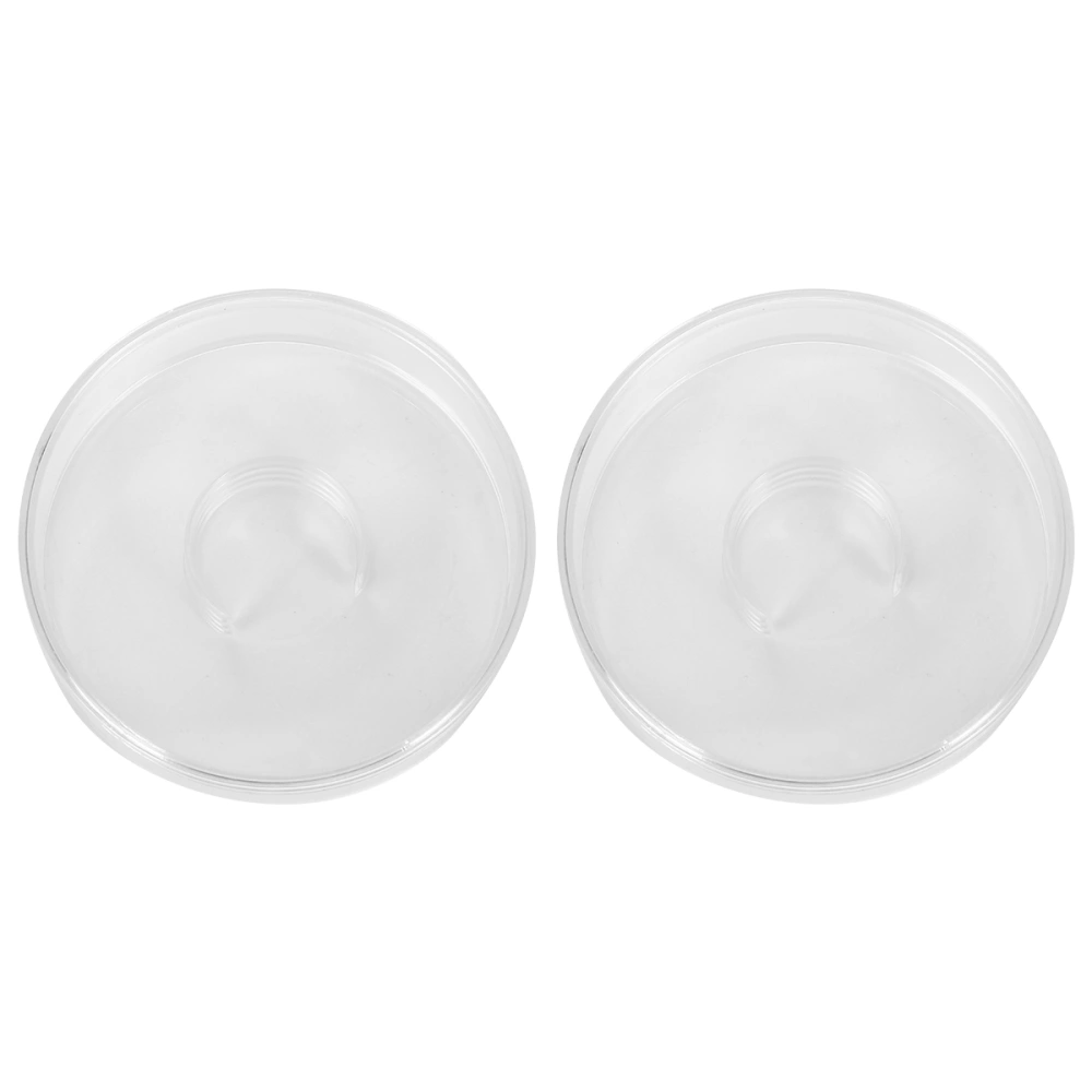 2pcs Round Clear Bead Storage Containers Box Drawer Organizers With Lid