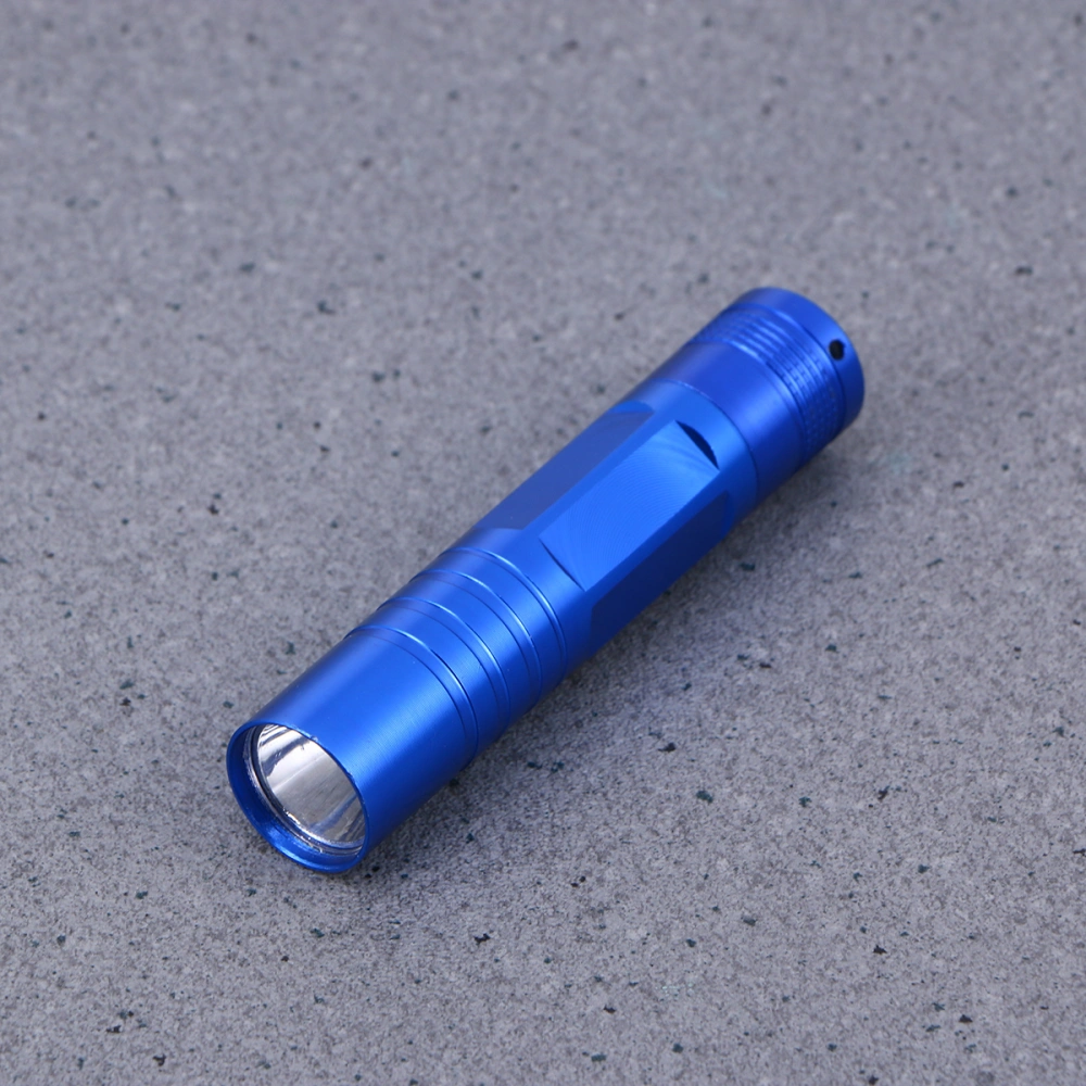 Led Pocket Torch Ultra-bright Outdoor Waterproof Portable Small Flashlight With Aluminum Alloy And Keyring For Camping Walking Hiking Climbing Etc (Blue-No battery Included)